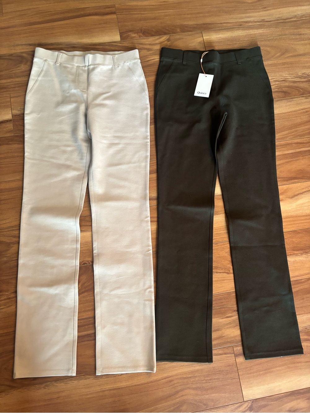 2 pairs Quince Ultra Stretch Ponte Straight Leg Pants in small tall